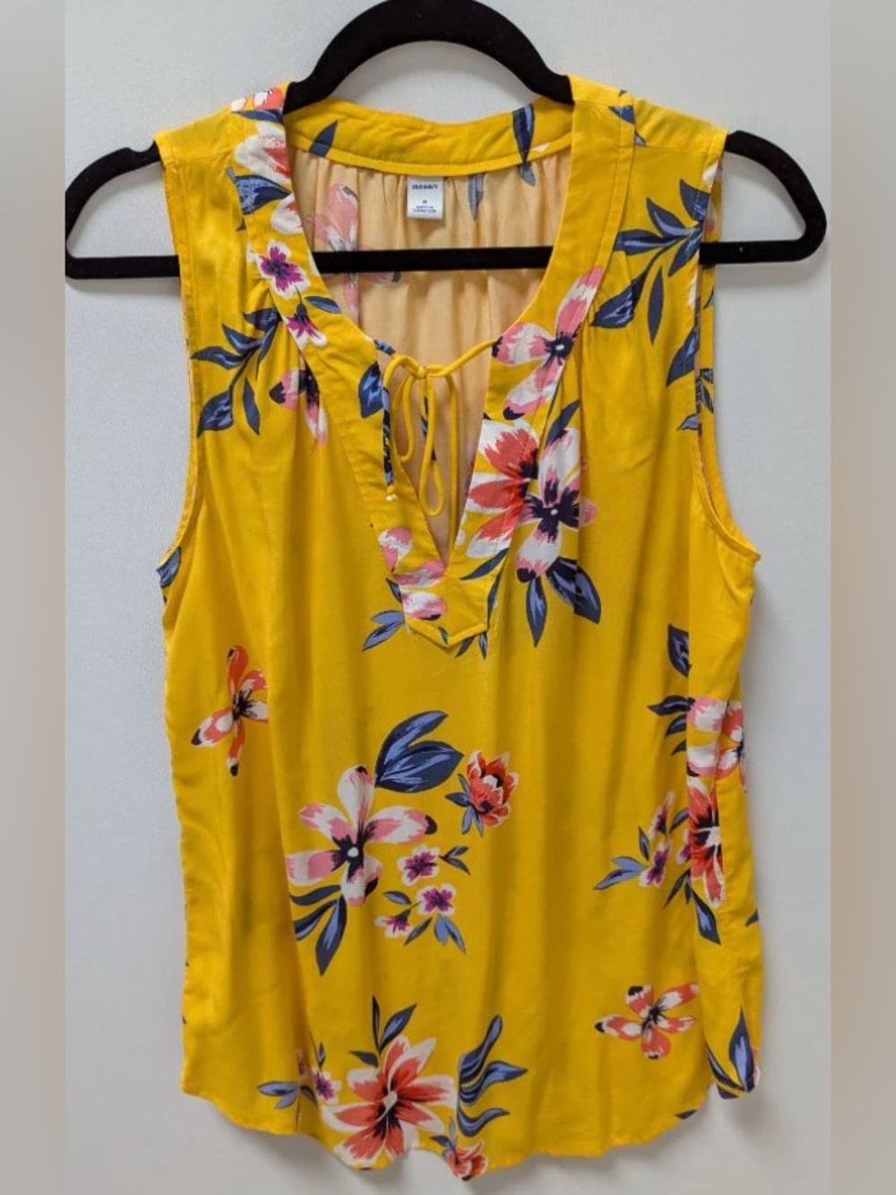 Old Navy Yellow Floral Sleeveless Blouse